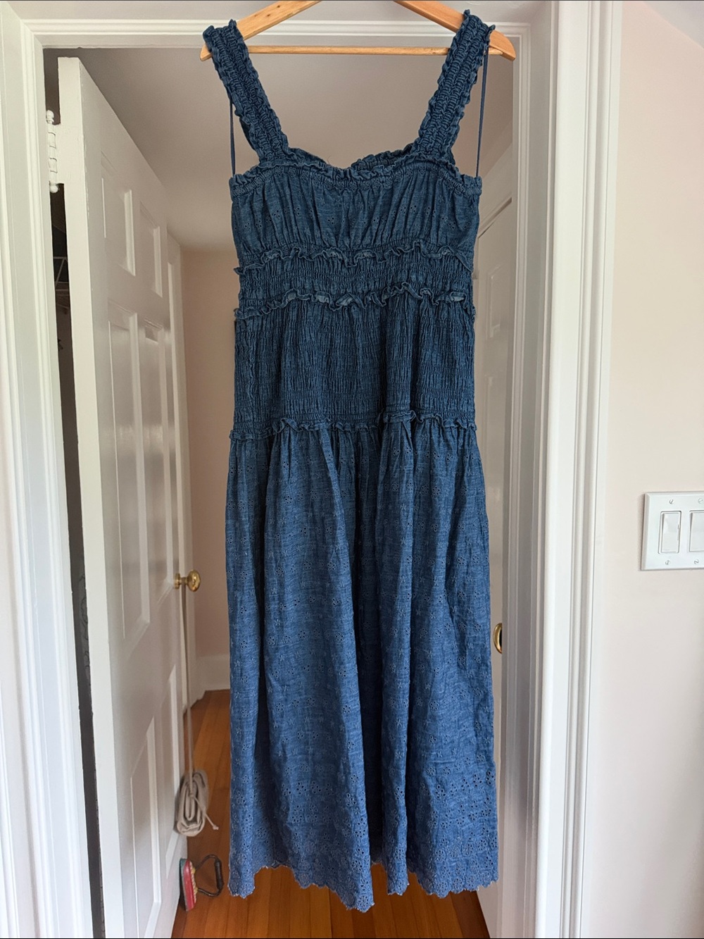 GAP Blue Eyelet Sundress with Smocked Neckline - Picture 3 of 3